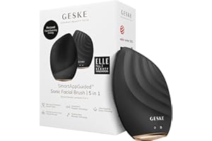 GESKE SmartAppGuided™ Sonic Facial Brush 5 in 1 | Vibrating Electric Facial Cleansing Brush | Soft Silicone Brush | Professio