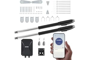 CO-Z Smart Gate Opener Kit, App Compatible Dual Swing Gate Opener for Doors up to 660lb*2, Automatic Electric Gate Opening System with Remote Controls & Release Keys for Driveway Home