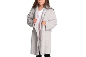 MAD DOG CONCEPTS Mad Dog Sherpa Fleece Cardigans for Girls 5-12 Y, Cozy Kids Winter Fall Sweater Coats, Long Jacket for Home & Outdoor Wear
