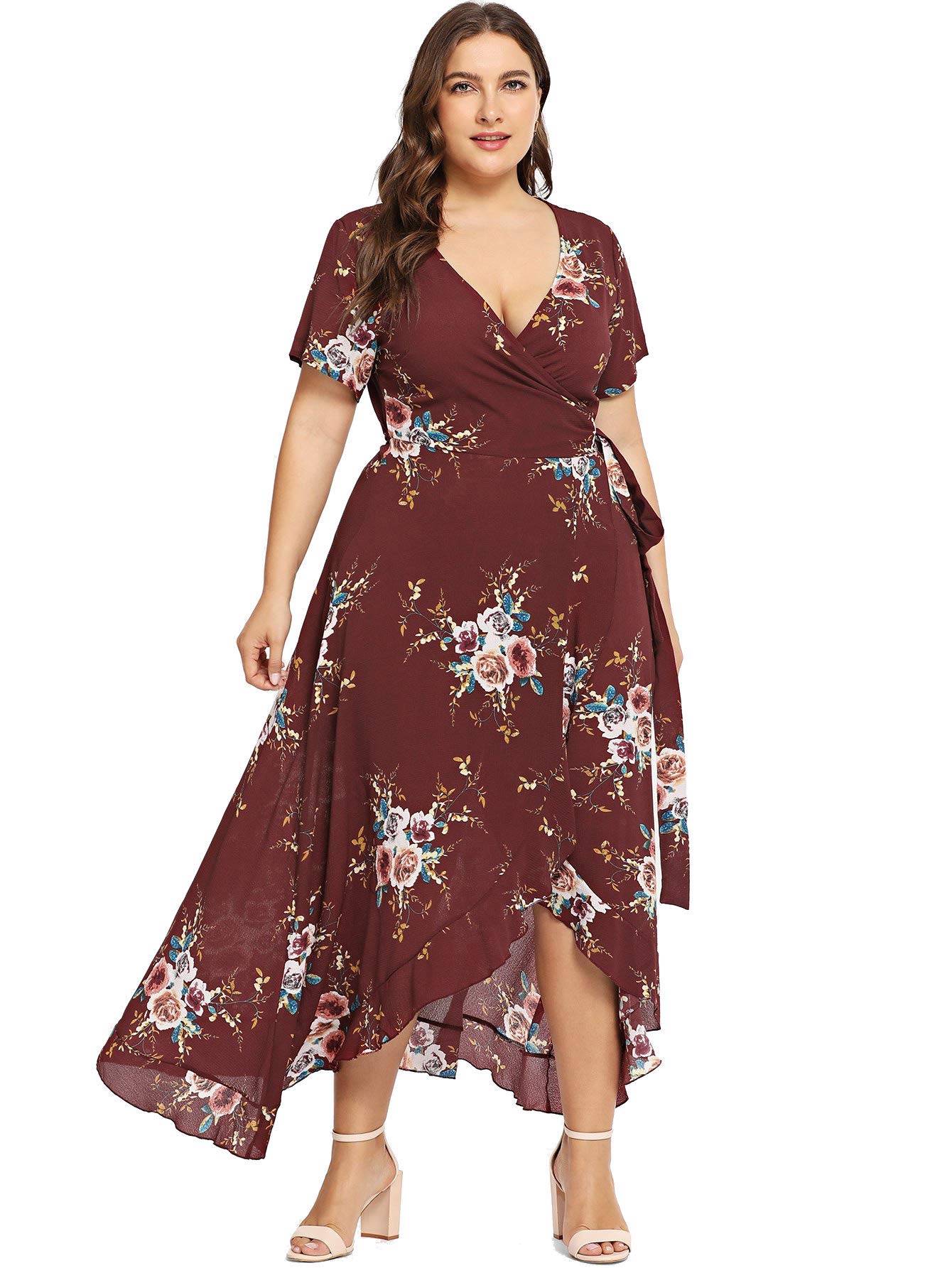 sachin and babi light blue dress Plus Size Women Empire Waist Asymmetrical High Low Bohemian Maxi
