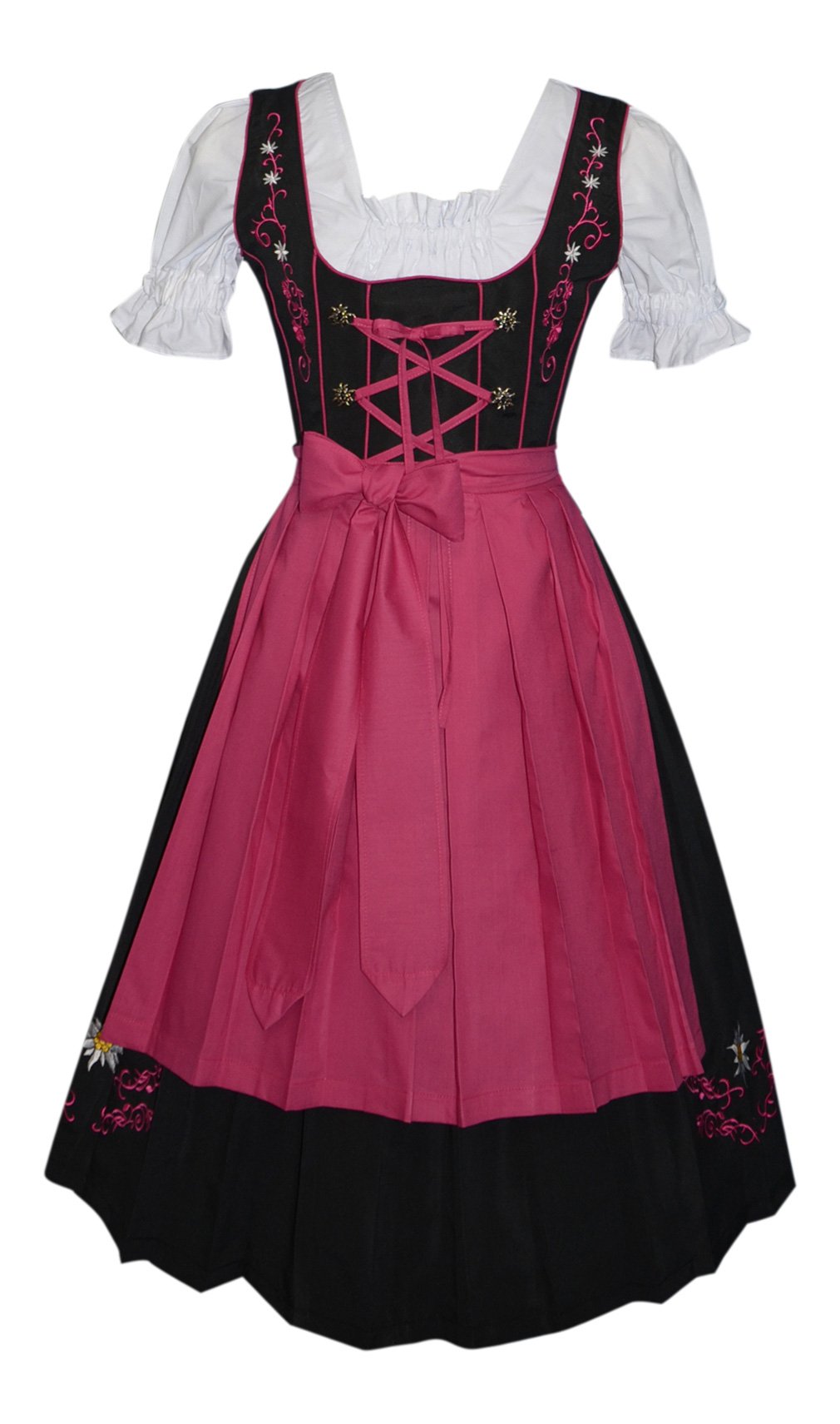 3 Piece Long German Party Oktoberfest Dirndl Dress Black Pink | Desertcart Guam 3 Piece Long German Party Oktoberfest Dirndl Dress Black Pink | Desertcart Guam