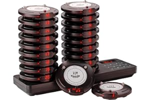 YYCalling 20PCS Restaurant Pager System, Vibration Beep Flash Reminder for Fast Food Shop Cafe Dessert Store Bakery Tea House Food Truck Use