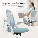 naspaluro Ergonomic Mesh Office Chair with Flip-Up Armrests Blue view 3