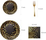 SCIONE Black Gold Party Tableware Set for 24 Guests - 96 Pcs view 2