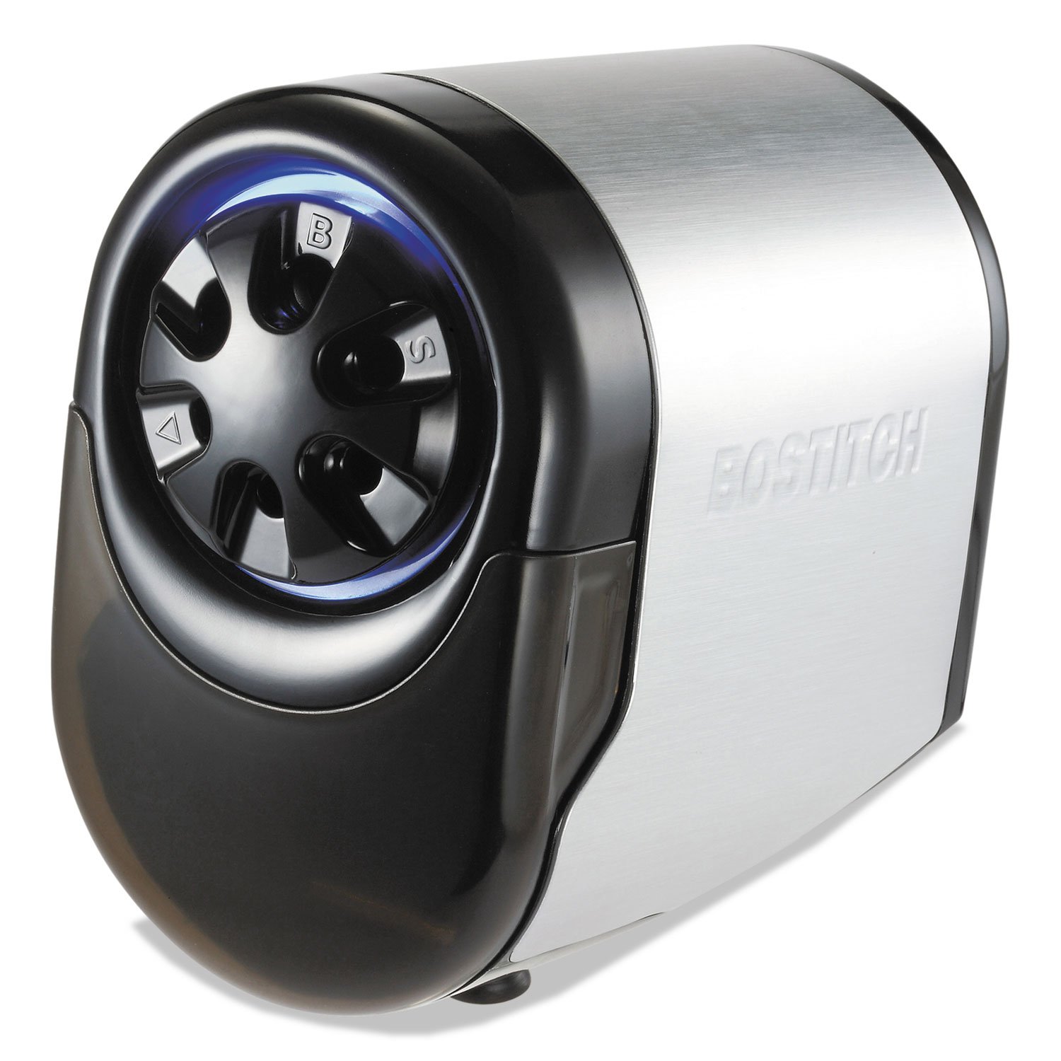Bostitch Office QuietSharp Electric Pencil Sharpener, Heavy Duty Classroom or Office Use, Size Selector with 6 Different Sizes, Silver/Black