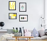 YiPinYin Black 8x6 Inch Picture Frame Set of 3 with Mount Perspex Boxed Gallery view 5