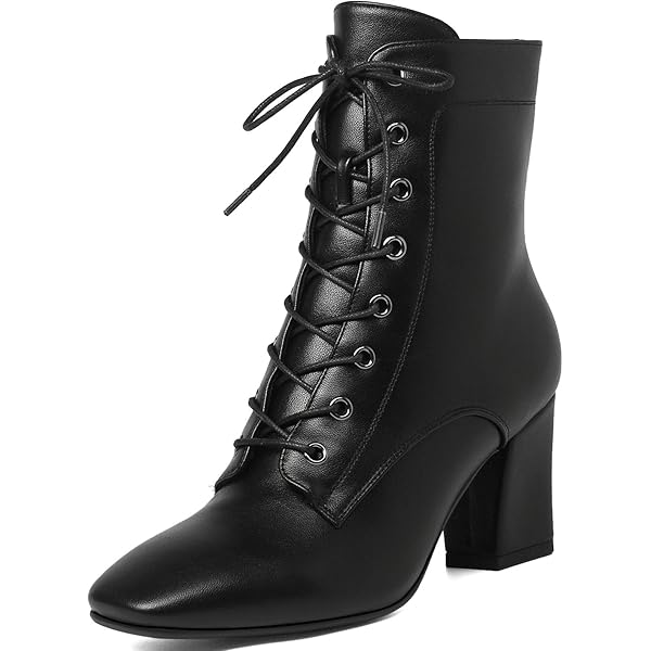 Amazon.com | Uniquelly Womens Ankle Boots Chunky Heel Square Toe