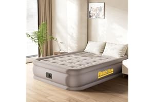 REACH HOPE Full Size Air Mattress with Built-in Pump Coil Beam Comfortable Support Quick Self Inflatable All Night No Lost Ai