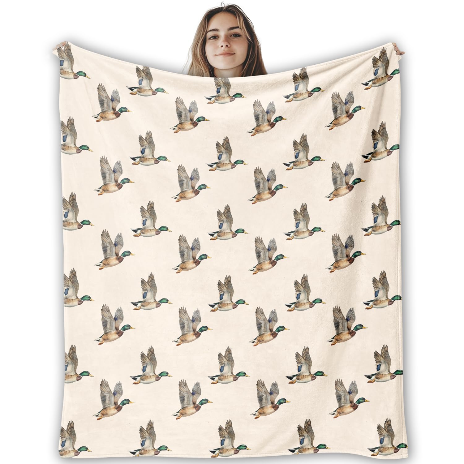 Photo 1 of CosxHabitat Mallard Duck Blanket Kids Girls Boys, Mallard Duck Nursery Decor, Vintage Waterfowl Flying Ducks Throw Blankets for Nursery Toddler Baby Kids Room Playroom Decor, 50x60 Inches