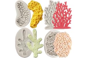 Sijiangmold Sea Coral Silicone Mold Seaweed Fondant Mold for Cupcake Topper Cake Decorating Candy Polymer Clay Chocolate Gum 