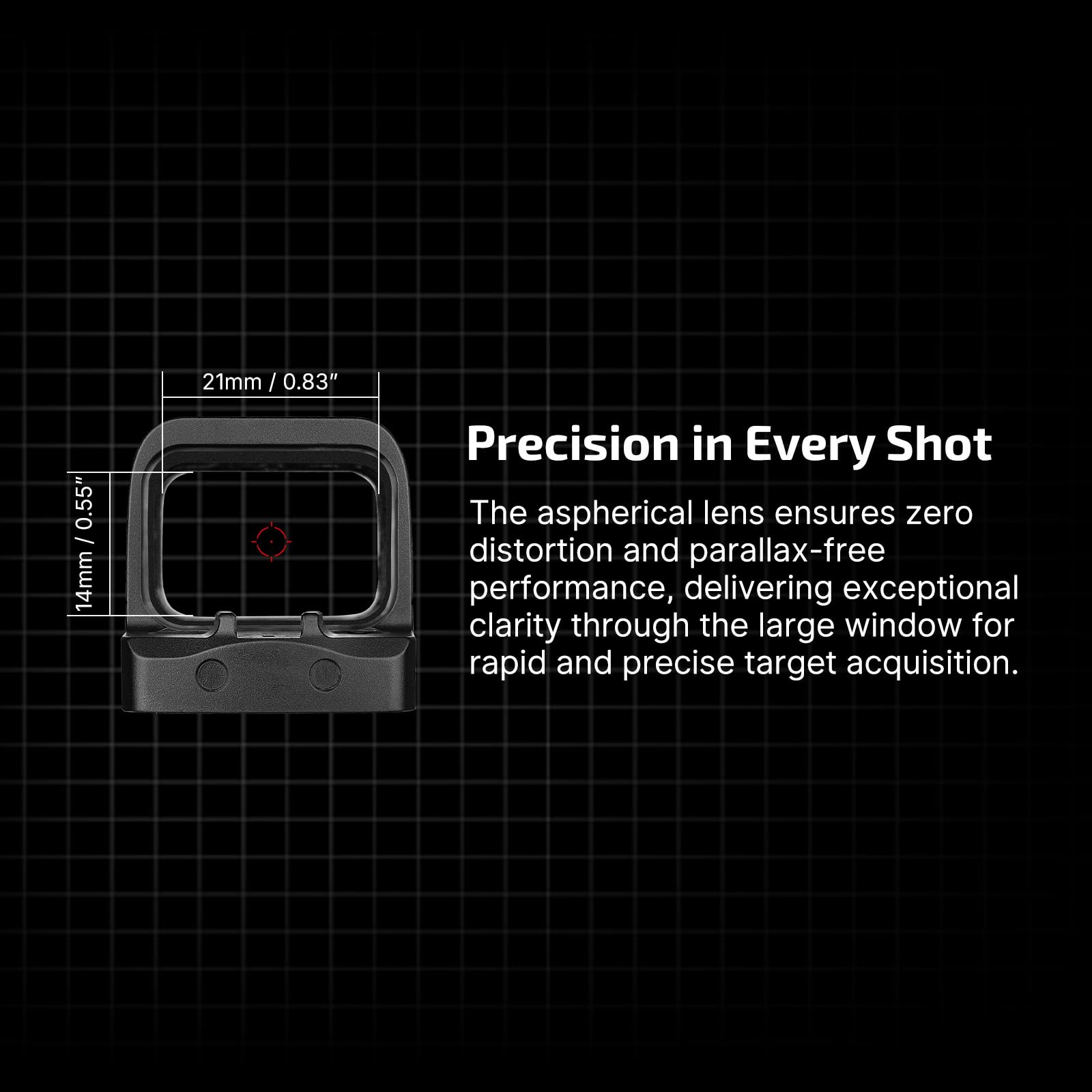 S Multi-Reticle Micro Enclosed Sight with Charging Cover, 2 MOA Dot & 32 MOA Circle for RMSc Footprint, Parallax-Free Durable Reflex Sights (Red Dot)