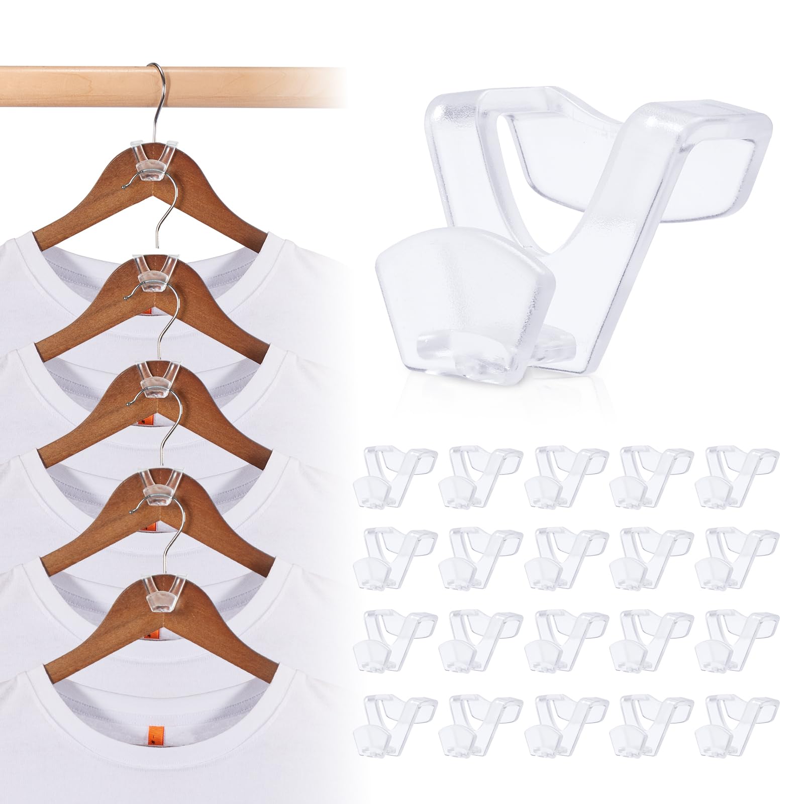 Photo 1 of HOUSE DAY Closet Organizers and Storage, College Dorm Room Essentials - 60 Pack Clear Clothes Hanger Connector Hooks, Heavy Duty Hangers Organization, Premium Space Saving Hangers