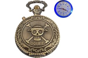 WHODOIT Quartz Pocket Watch with LED Lights, Creative Quartz Arabic Numeral Dial for Men's Pocket Watch