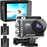 Xilecam Action Camera 1080P 30fps Sports Camera 40m/131ft Underwater Waterproof with 2 Batteries and Multi-Function Accessory