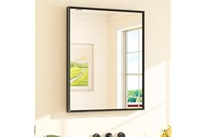 TETOTE Black Bathroom Mirror 24" x 30" Matte Black Rectangle Beveled Framed Bathroom Vanity Mirror for Over Sink, Tempered Glass, Shatterproof, Stronger Frame, Modern Farmhouse Bedroom, Entryway