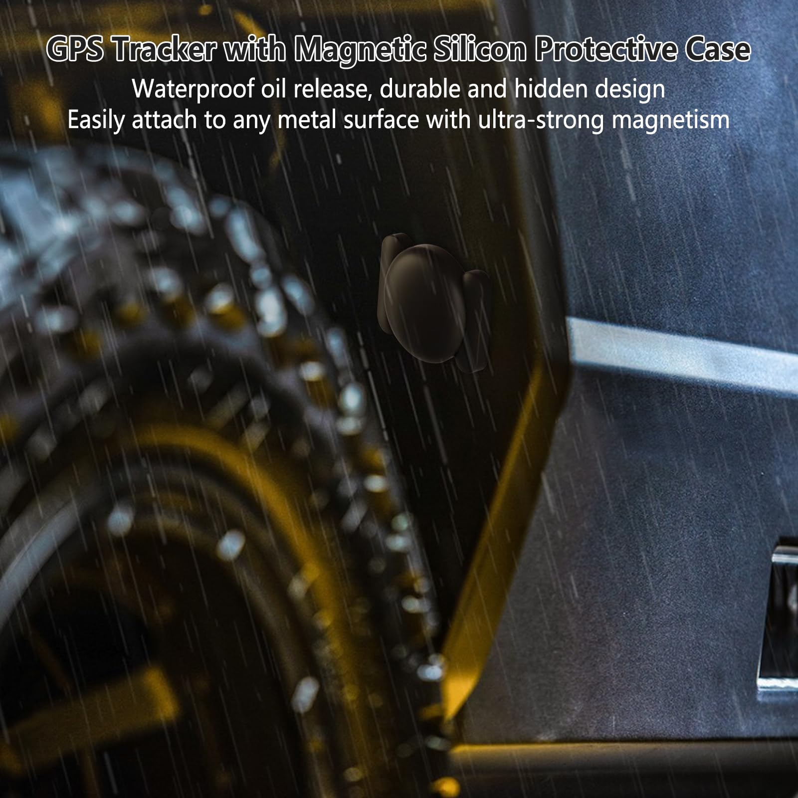 GPS Car Tracker 2025,Mini GPS Tracker for Vehicles,Hidden Real-timeTracking with Magnetic Case for Motorcycle/Truck,Work with Find My(iOS Only),No Subscription/No Monthly Fee/No SIM Card-Black