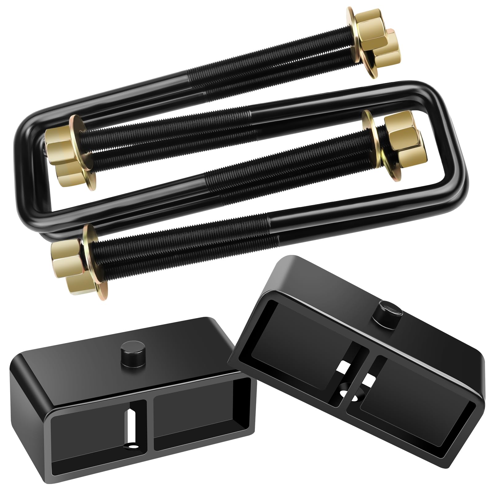 Photo 1 of HHCSOP 2" Rear Lift Block Kits, Compatible with 2007-2021 Chevrolet Chevy Silverado 1500, 2007-2019 GMC Sierra 1500, 2 inch Rear Leveling Kit Extended Square U-Bolts