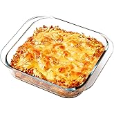 NUTRIUPS 2.4QT Square Glass Baking Dishes, 9x9In Square Baking Dish, Glass Baking Dish for Oven