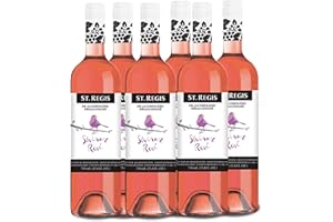 ST. REGIS De-Alcoholized Shiraz Ros� Wine Bottle 25.4 Fl Oz (6 Pack) - Low Calorie and Sugar Raspberry Pink Non-Alcoholic Wine - Fruity Rich Flavor Wine from North of Spain Vineyards