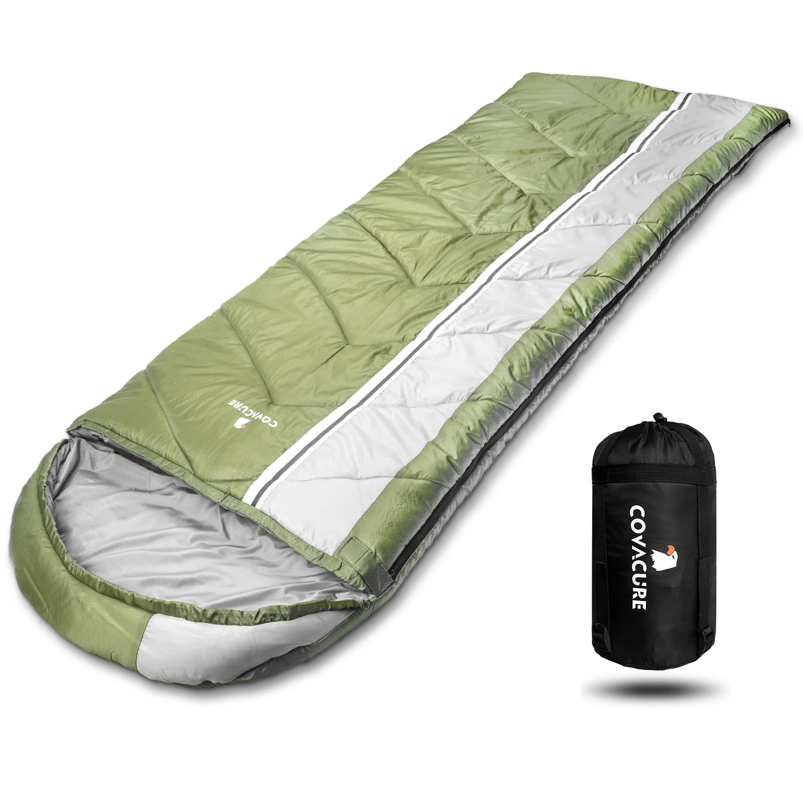 COVACURE Sleeping Bag, 210 * 80cm Ultra Warm Sleeping Bags for Adults Kids, Compact Outdoor Sleeping Bags for Camping with Portable Compression Bag