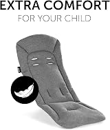 hauck Padded Pushchair Liner Charcoal Universal Fit Breathable Cotton view 4