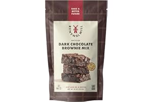 Renewal Mill Dark Chocolate Brownie Mix 18 oz, Gluten-Free, Vegan, Non-GMO, Upcycled Ingredients I Easy to Make in One Bowl, Only Requires Oil and Water, Kid-Friendly | Packaging May Vary