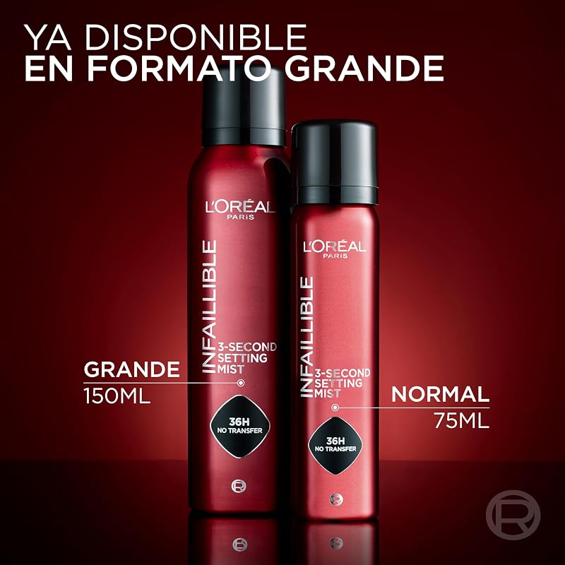 L'Oréal Paris Infaillible Spray Fijador de Maquillaje 3 Segundos, 150ml