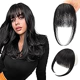FLUFYMOOZ Clip in Bangs 100% Human Hair, Bangs Hair