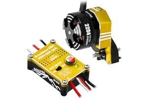 GOUP RC GOUPRC 2204 2400KV Brushless Outrunner Motor with Transmission & 30A Brushless Mini Esc for SCX24 Axial 1/24 Remote Control Car Truck Crawler Black & Gold