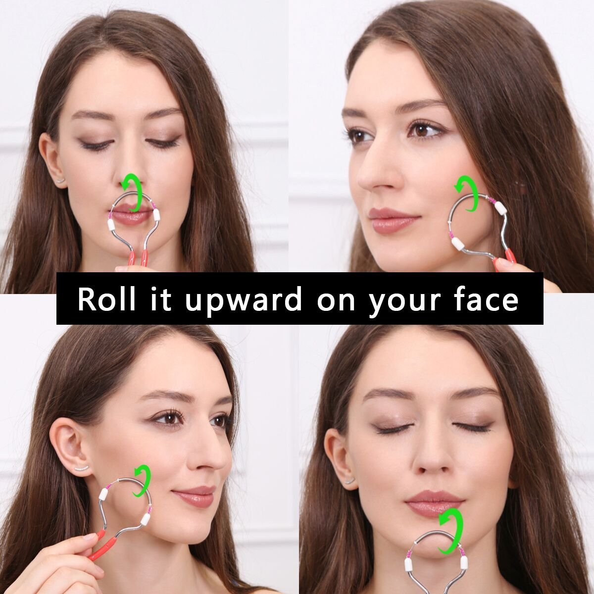 Facial Hair Removal,Wishesport Face Epilator tool for Women,Downy Hair on the Upper Lip, Chin, Cheeks and Sideburns Women\'s Painless Hair Remover (Red)