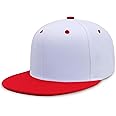 CHOK.LIDS Flat Bill Visor Classic Snapback Hat Blank Adjustable Brim High Top End Trendy Color Style Plain Tone Baseball Cap