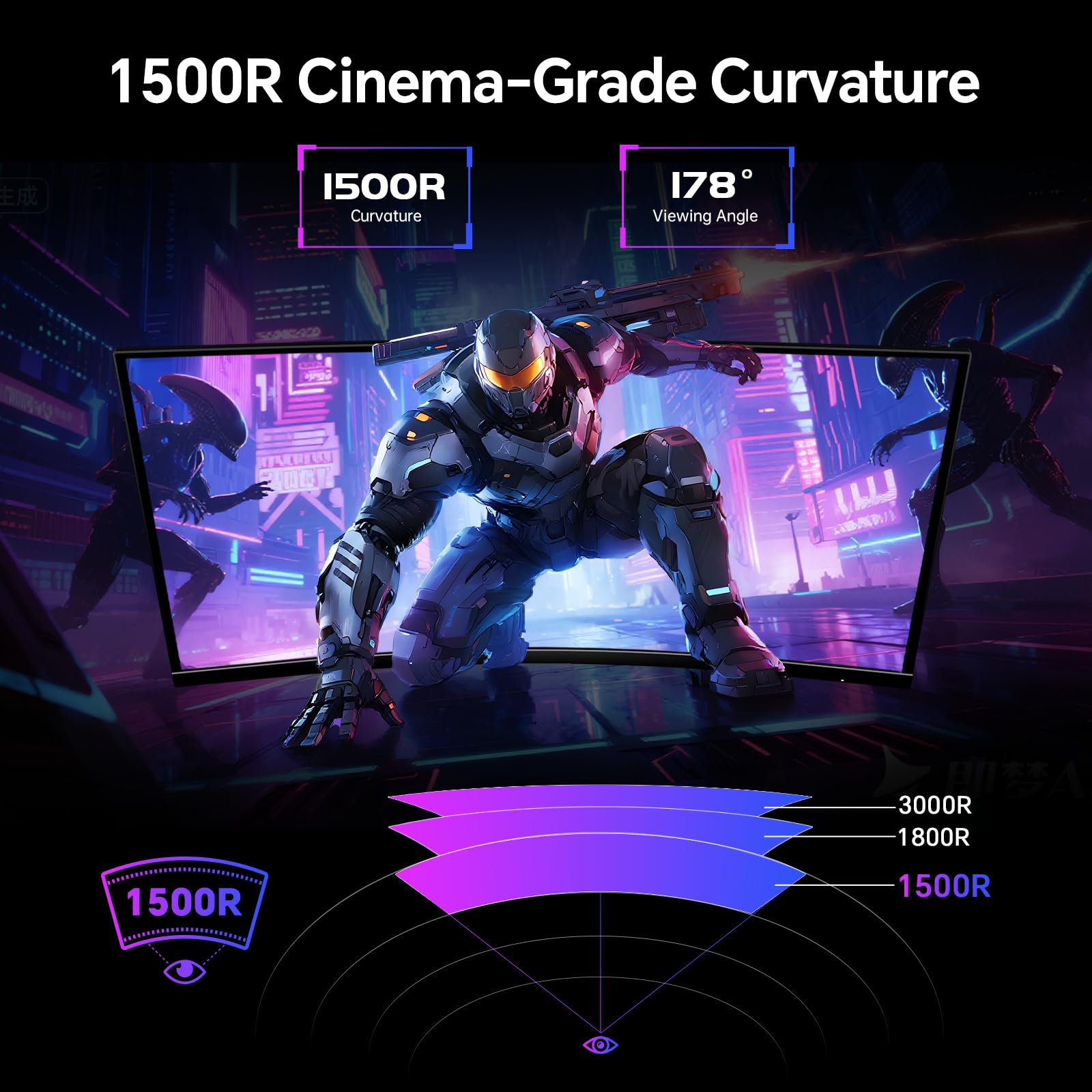 KTC Ultrawide Curved Monitor 34 Zoll, UWQHD (3440 x 1440) 180Hz Gaming Monitor, Adaptive Sync, 21:9 VA Panel 1500R, 1ms MPRT, HDR 10, Verstellbarer Ständer, 2 x DP 1.4, 2 x HDMI 2.0, H34S18S 4