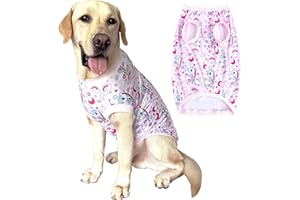 PRIPRE Dog Pink Sleeveless T Shirt Unicorn Rainbow Prints Dog Vest Shirt Soft Stretchy Summer Clothes for Extra Large Dog Boys Girls Shirt (2X-Large,Unicorn)