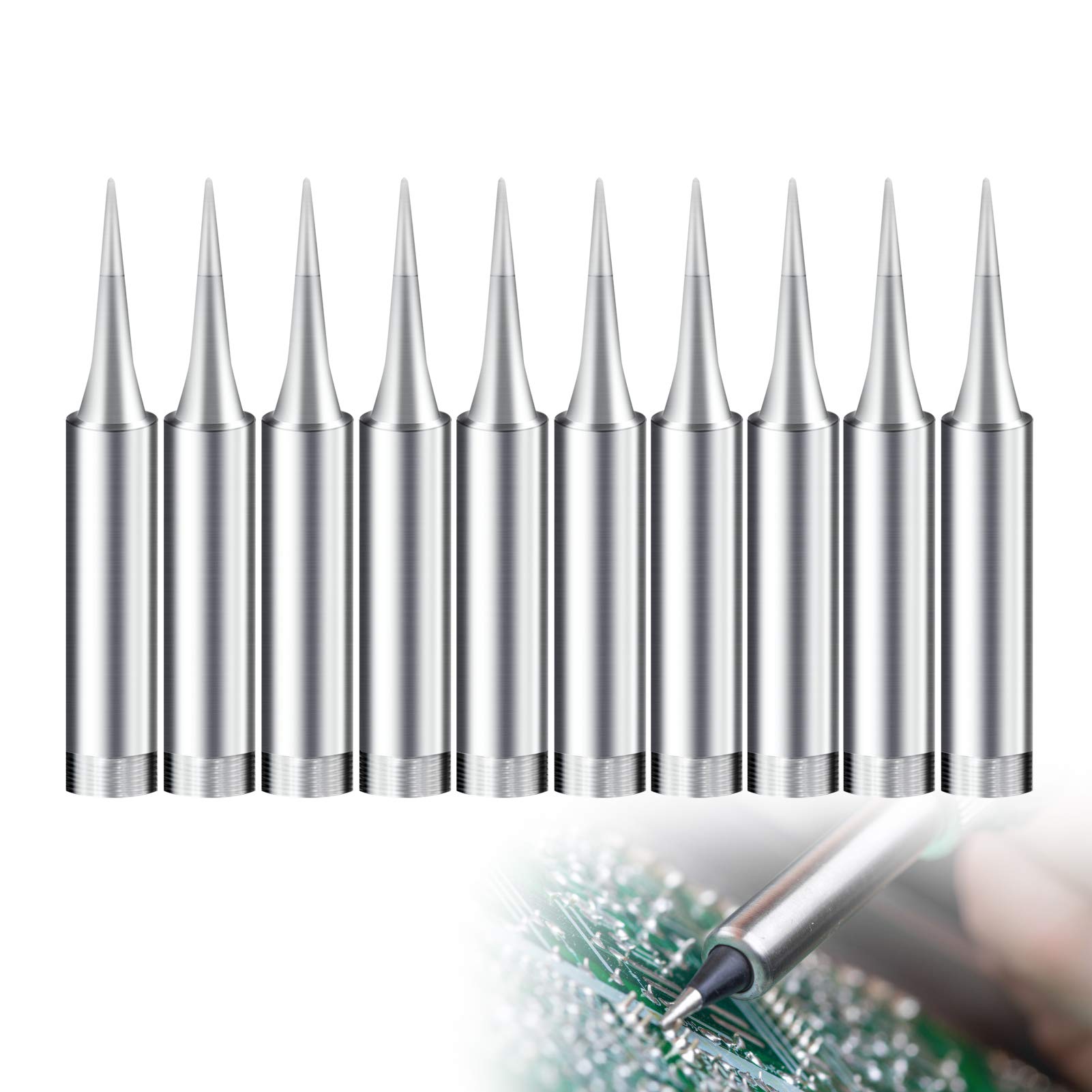 Yosoo Health Gear 900M Series Soldering Tips, 10pcs Soldering Tips, Solder Iron Tip Station Tool 900M-T-I for 936 937 Soldering Station Alarm Fob of a Car