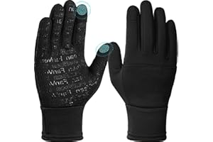 FanVean Winter Gloves Men Women Cold Weather: Thermal Waterproof Windprof Touchscreen for Runing Cycling Ski Hiking - Black