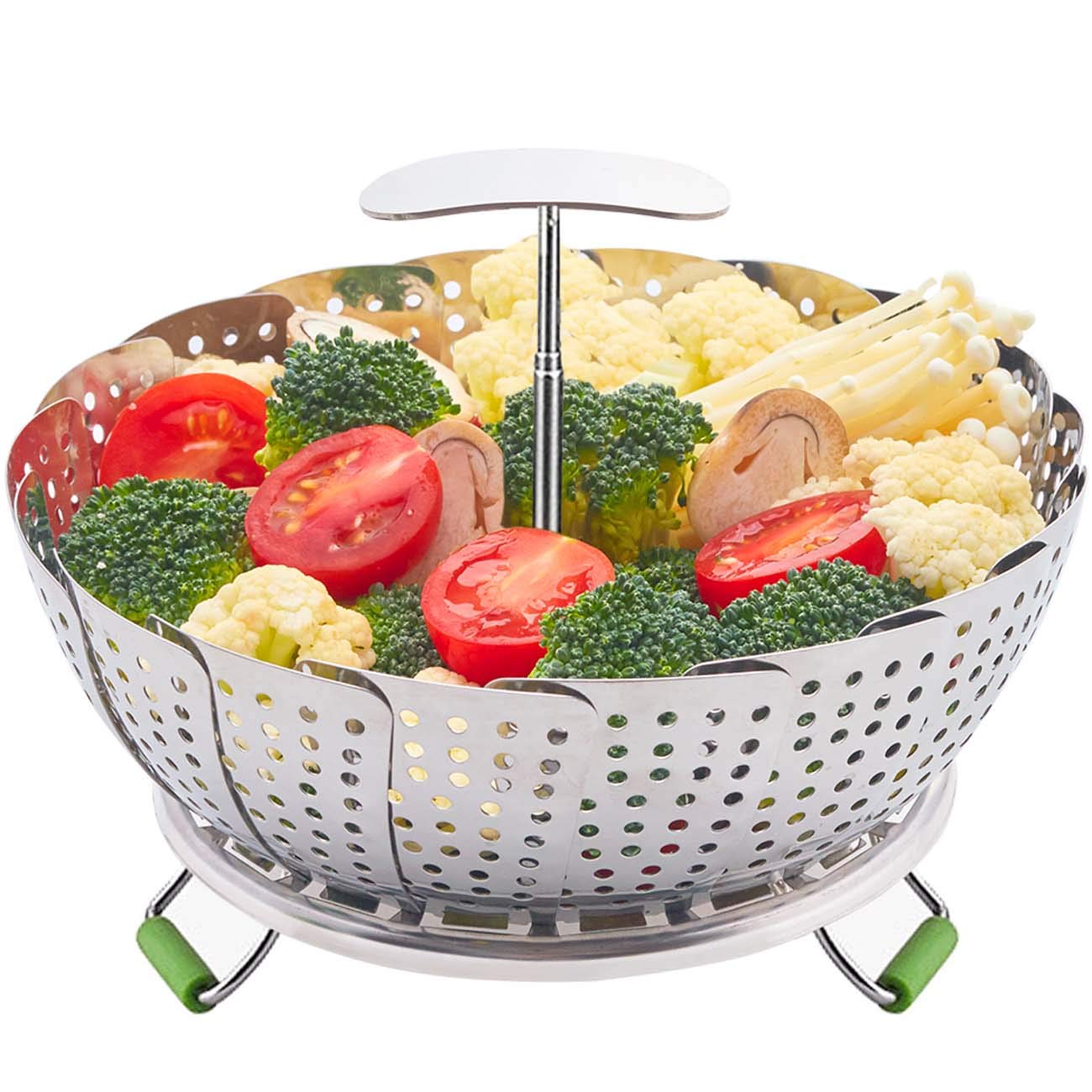 Photo 1 of LHS Steamer Basket, Stainless Steel Vegetable Steamer Basket Insert for Veggie Fish Seafood Cooking, Expandable to Fit Various Size Pot (7.5" to 11.4") L