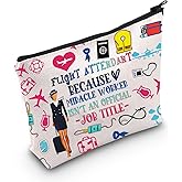 Flight Attendant Gifts Air Stewardess Cosmetic Bag Stewardess Aviation Makeup Pouch Flight School Gift (Flight Attendant Title Bag)