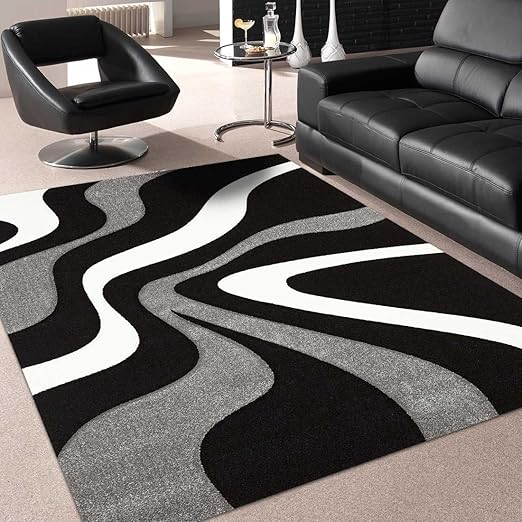 Dezenco 300 X 400 Cm Tapis Grandes Dimensions Design Et Resistant Nodage Gris Tapis Moderne De Créateur