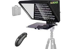 ILOKNZI 12 inch Aluminum Lifting Teleprompter for Tablets with 70/30 Tempered Optical Glass & Remote Control, Suitable for TIK Tok Studio Make Videos Studio Make Videos and Live