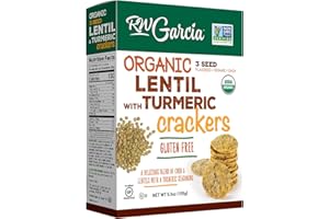RW Garcia Organic Lentil & Turmeric Crackers, Gluten Free, 5.5oz Boxes, 6 Pack