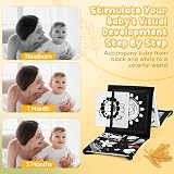 URMYWO Newborn High Contrast Baby Book Black and White Sensory Toys 0-12M view 2