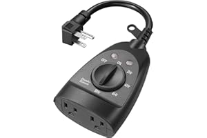 DEWENWILS Outdoor Timer Outlet Waterproof, Heavy Duty Outdoor Light Timer with Dusk to Dawn Sensor, 2 Grounded Outlets, 15A 125V 60Hz, Waterproof for Christmas String Lights, ETL Listed
