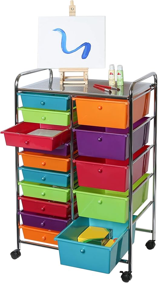 Home & Garden Seville Classics 10Drawer Organizer Cart with Drawers