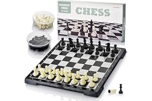 QuadPro Chess Set with Magnetic Travel Folding Chess Board and 2 Extra Queens, Educational Toys for Kids and Adults