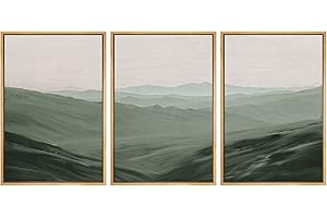 SIGNWIN Framed Canvas Print Wall Art Set Rolling Green Mountain Hill Environment Nature Wilderness Photography Modern Art Chic Landscape for Living Room, Bedroom, Office - 16"x24"x3 Natural