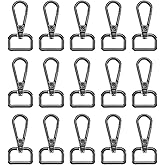 uxcell 15Pcs Swivel Clasps, 0.78 Inch D Ring Lobster Clasp Claw Metal Push Gate Snap Hook for Purse Making Keychain Belt Strap, Black