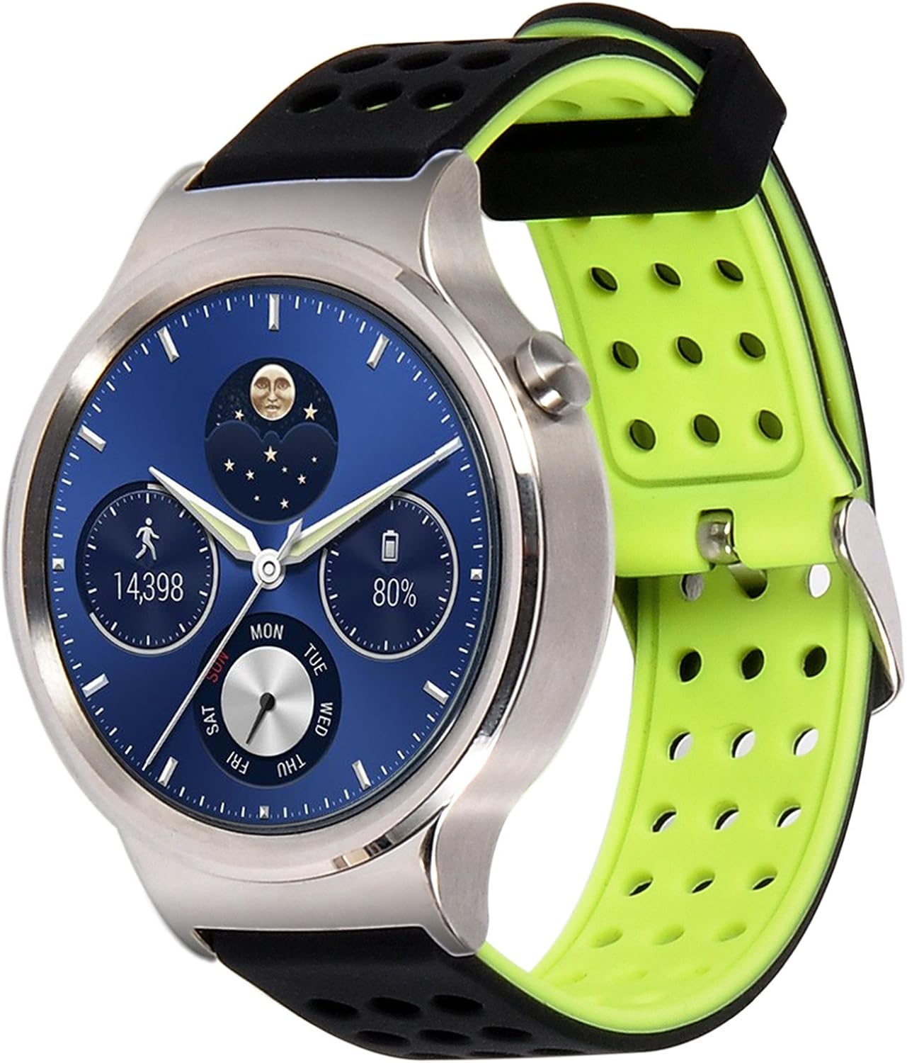 Greatfine 18mm de Pulsera de Reloj Silicona Liberación Reemplazo Correa para Huawei Watch Classic/Huawei Fit/Nokia Health Watch/Withings Activité and ...