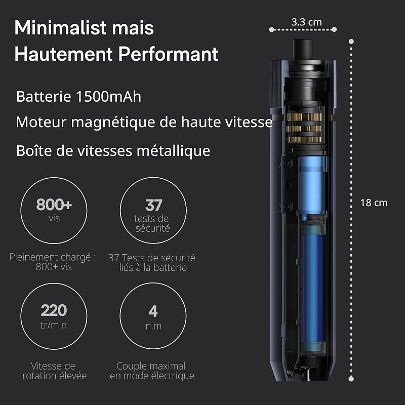 - Kit de tournevis électrique sans fil magnétique avec 25 embouts