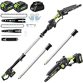 V-MODEST 2-IN-1 Cordless Pole Saw 8 inch Mini Chainsaw, Pole Saws for Tree Trimming 2*4.0Ah Battery Powered, Electric Pole Saw Brushless 15ft Max Extension Pole Chainsaw for Tree Trimmer Wood Cutting