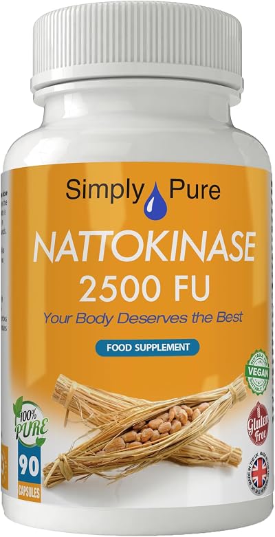 Simply Pure Nattokinase 500mg 2500 FU Vegan Gluten Free 90 Capsules